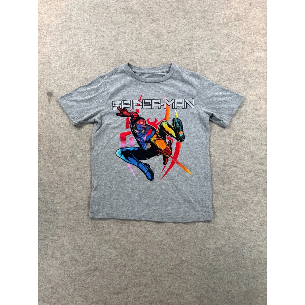 Marvel Spider Man Boys Gray Graphic T Shirt Avenger Superhero Short Sleeve M